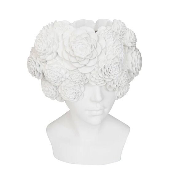 Elizabeth Flower Head Torso Vase - Female Succulent Planter / Decor / Scuplture - Picture 6 of 8